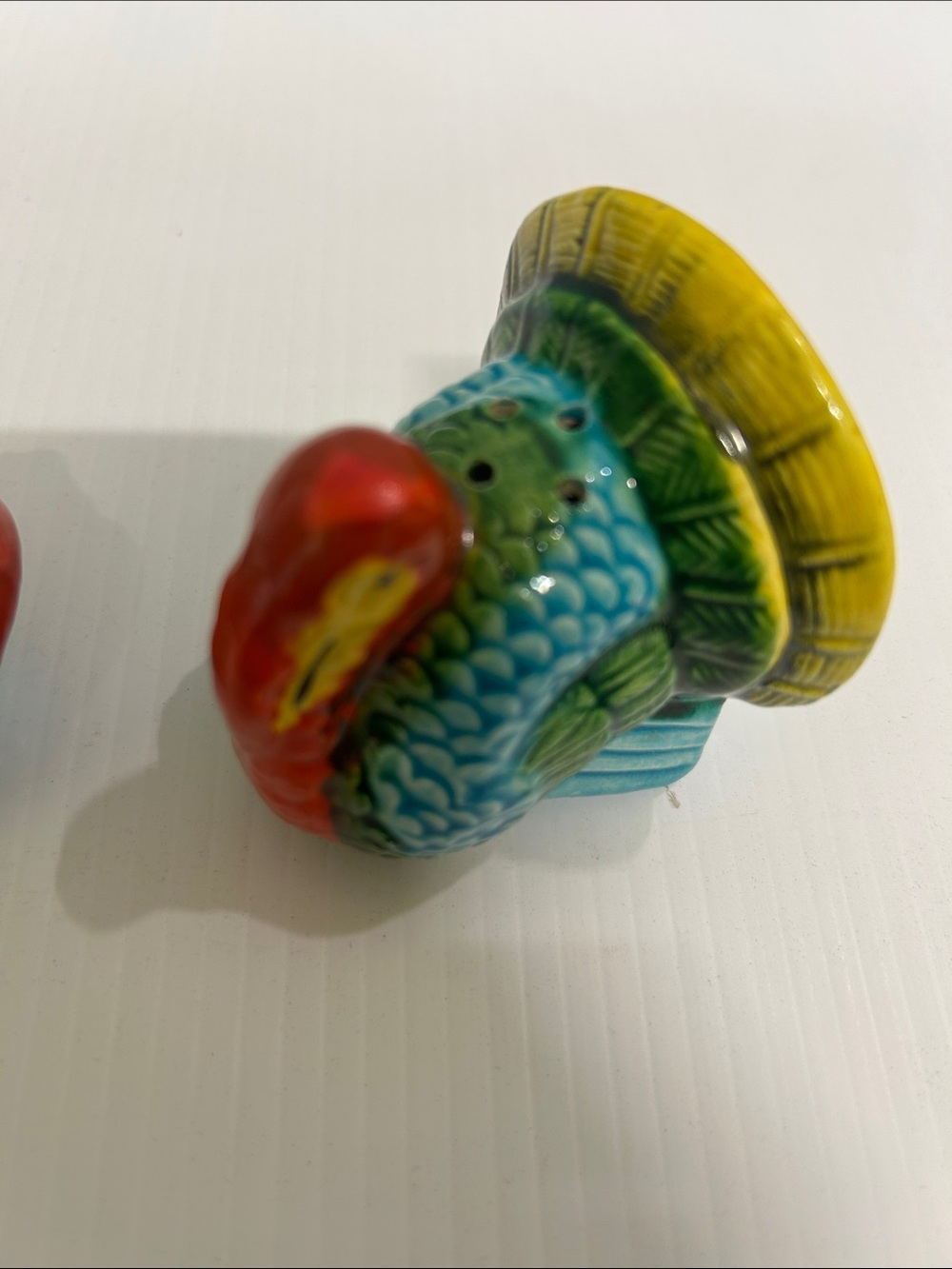 Vintage Japan Whimsical Turkey Salt & Pepper Shakers on Tray - Picture 9 of 9